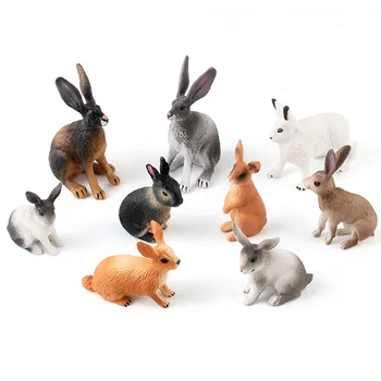 Simüle Hayvanat Bahçesi Aksiyon Figürü Çiftlik Tavşan Modeli Oyuncaklar Çocuklar Çocuklar için Sevimli Mini Hayvan Heykelcik Eğitici Oyuncaklar Hediye Ev Dekor