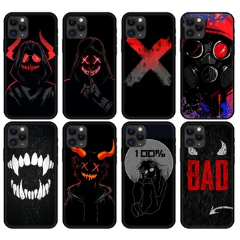 Siyah tpu kılıf iphone 5 5s se 2020 6 6s 7 8 artı x 10 XR XS 11 12 mini pro MAX arka kapak Şeytan Kötü Çocuk Anime