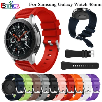 Spor Yumuşak Silikon bilezik Bilek Bandı Samsung Galaxy İzle 46mm SM-R800 Yedek akıllı saat kayışı Bileklik Kordonlu Saat