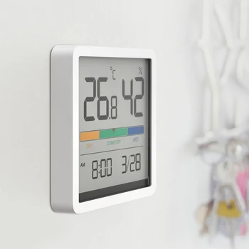 Termometre Yatak Odası Kapalı Elektronik Higrometre Ölçer Taşınabilir Takılabilir Oturma Odası Zaman Tarih Saat Ev Ofis