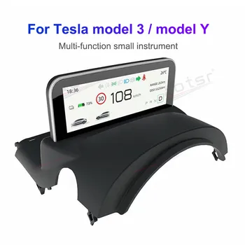 Tesla Modeli 3 Model Y Android Araba Dijital Küme LCD gösterge Paneli Karbon Fiber LCD Hız Göstergesi GPS Navigasyon