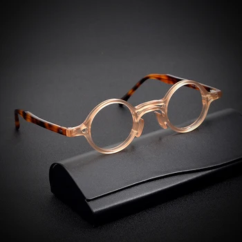 Vintage Küçük Kutu Asetat Gözlük Çerçevesi Erkekler Yuvarlak Lüks Marka Reçete Miyopi Optik Gözlük Çerçevesi 2020 Retro Gözlük