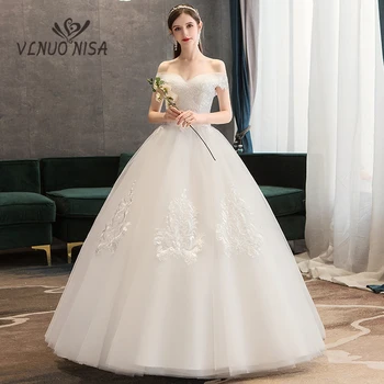 VLNUO NİSA Zarif Nakış düğün elbisesi Vestidos De Novia Sevgiliye Dantel Aplike gelin kıyafeti Ucuz Robe De Mariage 25