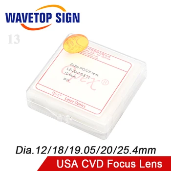 WaveTopSign OPEX ABD CVD ZnSe CO2 Lazer odaklanan lens Dia.20mm FL 38.1 mm/50.8 mm/63.5 mm/76.2 mm/101.6 mm / 127mm Makine Aksesuarları
