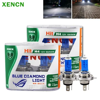 XENCN H4 12V 60 / 55W Mavi Elmas ışık 5300K Yükseltme Araba Far Halojen Ampul Süper Parlak Xenon Bak Otomatik Sis Lambası 2 adet