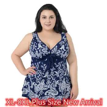 Yaz Artı Boyutu Mayo Kadınlar İçin Süper Büyük Boy 8XL Mayo Çiçek Baskı Plaj Kıyafeti Kadınlar için Push Up Bikini 2021 Yeni