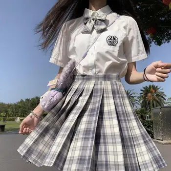 Yaz Kore Yüksek Bel Pilili Etekler Siyah Gotik Seksi Sevimli Mini Ekose Etek Y2K Kadın JK Üniforma Öğrencileri Giysi Y2K 90 S