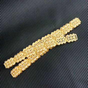 Yeni Dar Kristal Bel Zinciri Altın Renk Metal Taklidi Kemer Arapça düğün takısı Kemerler Elbise Kemerleri Gelin Hediyeler