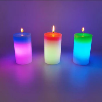 Yeni tip mum 7-renk renk gece lambası ev aydınlatma mumlar Aromantic atmosfer oluşturmak için düğün Ve hediyeler malzemeleri