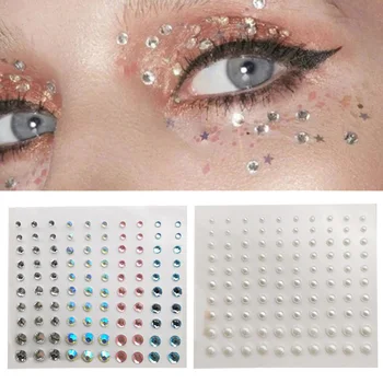 Yüz Jewels Sticker Glitter Kristal Makyaj Sanat Eyeliner Gözler Yüz Takı Geçici Dövme Vücut Tırnak Güzellik Araçları Rhinestones