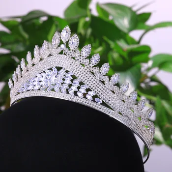 Zirkonya Shinning Prenses Taç Kraliçe Prenses Kristal Düğün Gelin Tiaras