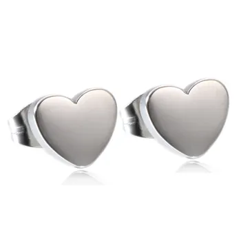 ZORCVENS Altın ve gümüş renk Aşk Kalp kadın için top küpe Sıcak satış Paslanmaz Çelik Kalp Küpe Kadınlar için moda takı