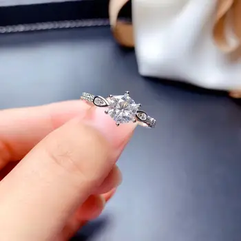çatırtı mozanit taş yüzük kadınlar takı nişan yüzüğü düğün için 925 ayar gümüş yüzük doğum günü hediyesi
