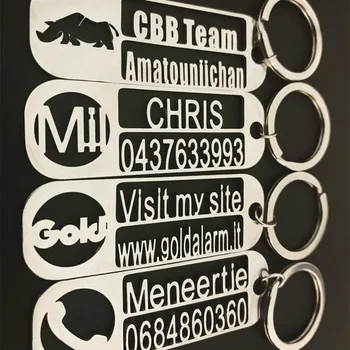 Özel Ad Telefon Numarası Anahtarlık Erkekler İçin Kişiselleştirilmiş Paslanmaz Çelik araba logosu Anahtarlık Takı Erkek Arkadaşı Hediye 2021