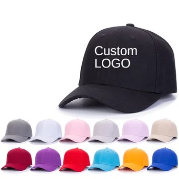 Özel beyzbol şapkası Baskı Logosu Metin Fotoğraf Nakış Gorra Rahat Katı Şapka Saf Renk Siyah Snapback Kapaklar Erkekler Kadınlar için