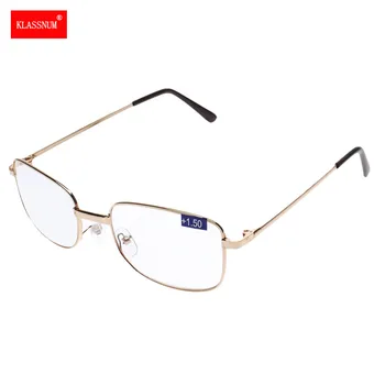 1 ADET Moda okuma gözlüğü Lens Çerçeveli Altın Çerçeve Metal Gözlük Büyüteç Gözlük Koruyucu Gözlük Presbiyopik +1.0 - +4.0