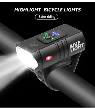10W 800LM 2 T6 LED bisiklet ışığı 6 Modları USB Şarj Edilebilir Güç Göstergesi MTB Dağ Yol Bisikleti Ön Lamba Bisiklet Ekipmanları sıcak