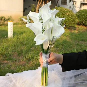 2022 Yeni Varış 8 adet Büyük gelinçiceği Beyaz Düğün Buket Gelin Çiçekleri Ramo flores Ramos de quinceañera elegantes бутончерка