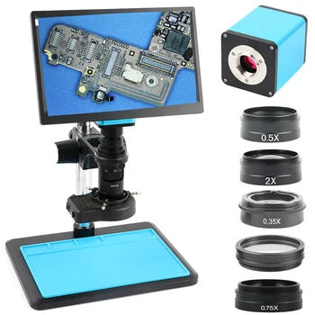 2022 Ölçüm Otomatik Odaklama SONY IMX307 HDMI U Disk Video Otomatik Odaklama Sanayi Mikroskop Kamera + 200X C Dağı Lens + 11.6 
