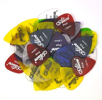 Alice 100 adet Ağır 1.2 mm Şeffaf Mat Gitar Seçtikleri Plectrums Polikarbonat Çeşitli Renkler