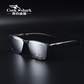 Aşçı köpekbalığı polarize güneş gözlüğü erkek sürüş sürücü gözlük erkek Trend UV koruma güneş gözlüğü