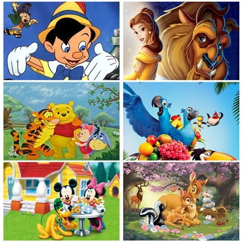 Disney 5D DİY Elmas Boyama Karikatür Güzellik ve Beast Mickey Mouse Mozaik Resim Çapraz dikiş kitleri Elmas Nakış