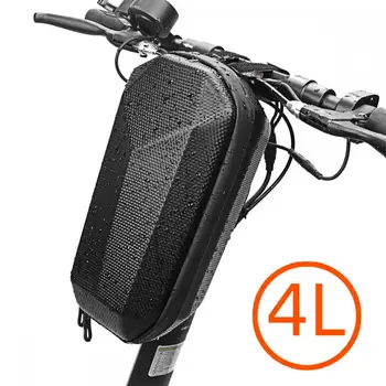 Evrensel Bisiklet Scooter Gidon Çantası 4L Su Geçirmez Sert Kabuk EVA Ön Saklama Çantası Katlanır Bisiklet Elektrikli Scooter