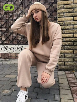 Kadın Eşofman Takım Elbise Setleri Casual Kazaklar Pantolon İki Parçalı Set Kadın Spor giyim Chándal Mujer Invierno 2023