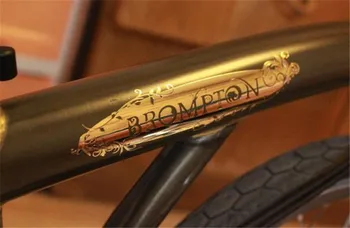 Katlanır bisiklet dekoratif sticker metal brompton bisiklet iskeleti dekorasyon çıkartması alüminyum alaşım altın gümüş siyah