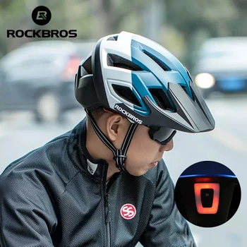 ROCKBROS Bisiklet Kask led ışık Şarj Edilebilir Bisiklet Kask Dağ Yol bisiklet kaskı Spor Güvenli Şapka Adam Bisiklet ekipmanları