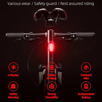 ROCKBROS Mini Bisiklet Arka İşık Bisiklet Uyarı Kuyruk İşık Bisiklet Kask Arka Lambası Fener Su Geçirmez Bisiklet Aksesuarları