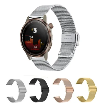 samsung Galaxy İzle 3 45mm bant 20mm 22mm Katı Paslanmaz Çelik Bileklikler Örgü Metal Bilezik Galaxy Watch3 41mm Kayış