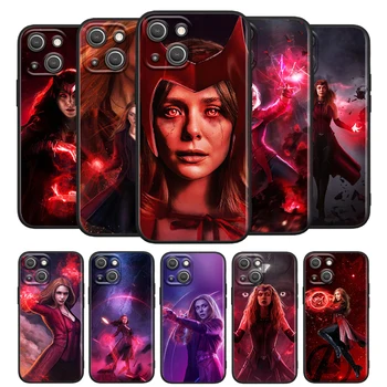 Scarlet Cadı Marvel Apple iPhone 13 12 Pro Max Mini 11 Pro XS Max X XR 6 7 8 Artı 5S SE2020 Yumuşak Siyah telefon kılıfı