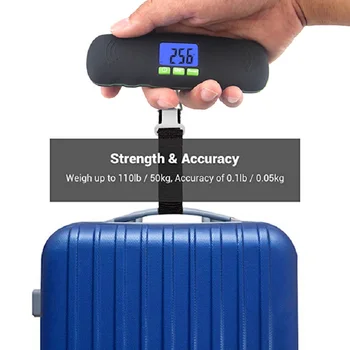 Taşınabilir tartı Dijital lcd ekran 110lb / 50 kg Elektronik Bagaj Asılı Bavul Seyahat Ağırlığında Bagaj Çantası Ağırlık Dengesi Aracı