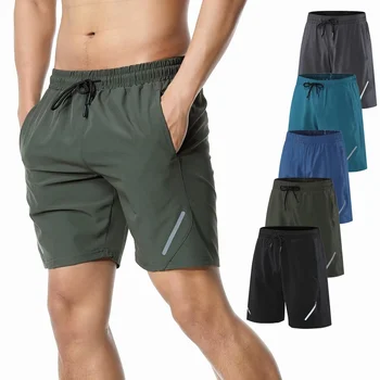 Yeni Düz Renk spor Pantolon Çabuk kuruyan Erkek Koşu fitness şortu Yaz İnce rahat pantolon