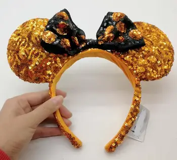 Yeni Mickey Minnie Turuncu Kulaklar Siyah Yay Cadılar Bayramı şapka saç bandı Cosplay
