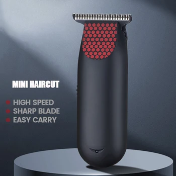 Şarj edilebilir Kel Kesme Makinesi 0 MM T Çelik Bıçak Kesici Berber Dükkanı Profesyonel Saç Düzeltici Erkekler Kitleri Sakal 3 Kılavuz Tarak Mini